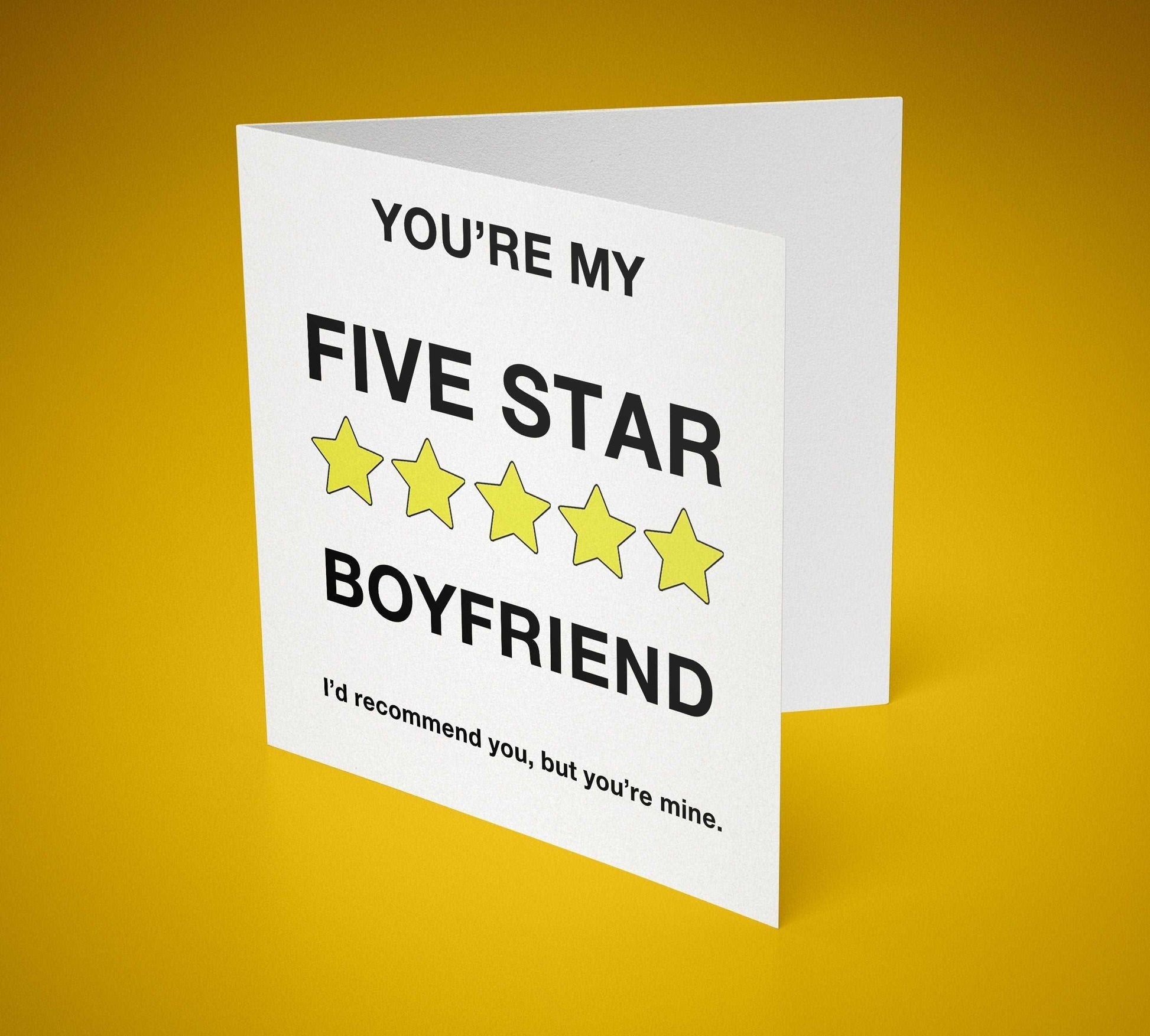 Five Star Girlfriend or Boyfriend Greetings Card 6x6inch - SquidPot