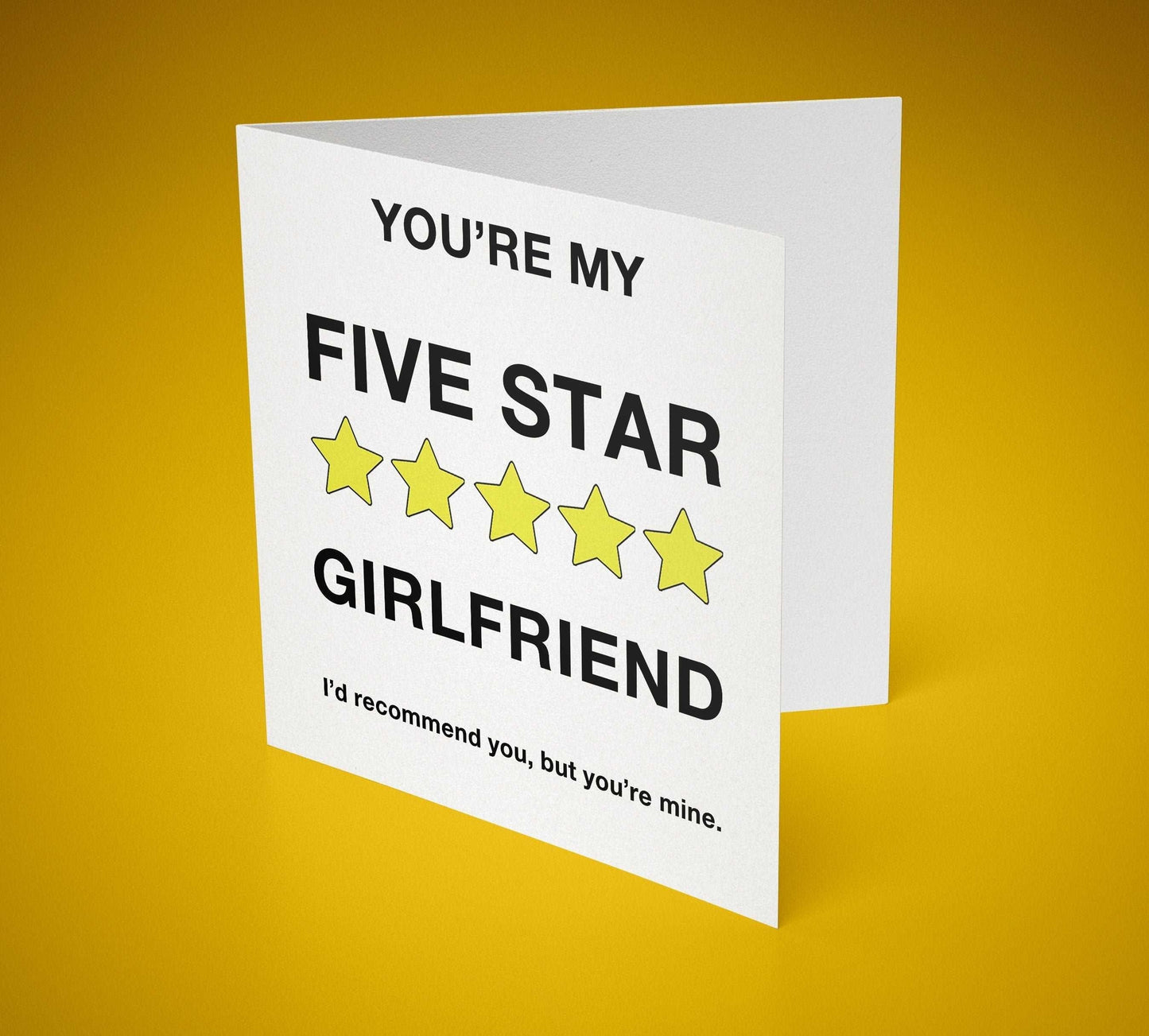 Five Star Girlfriend or Boyfriend Greetings Card 6x6inch - SquidPot