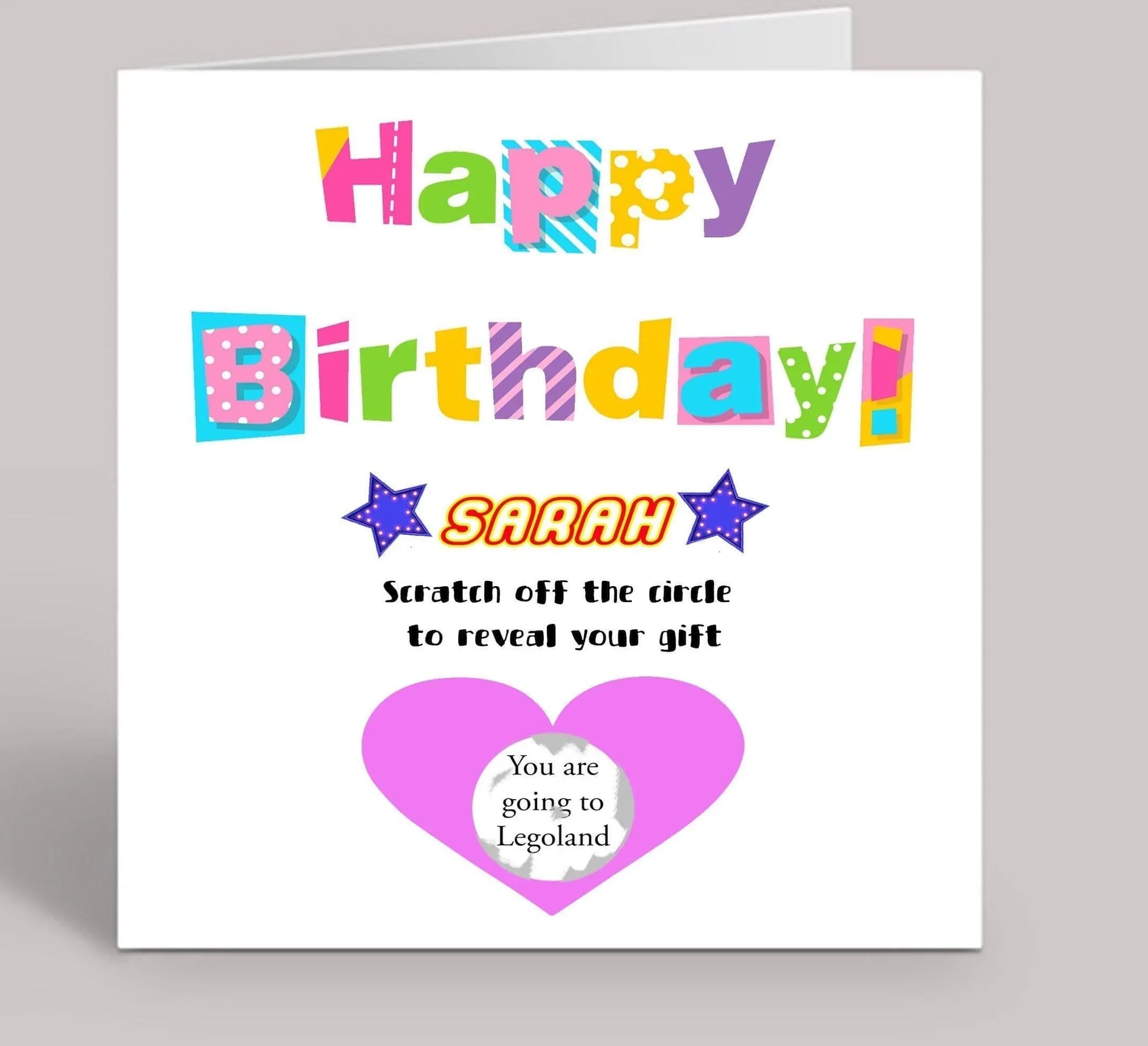 Happy Birthday Scratch Reveal Legoland Greeting Card 6x6 inch (Personalised) - SquidPot