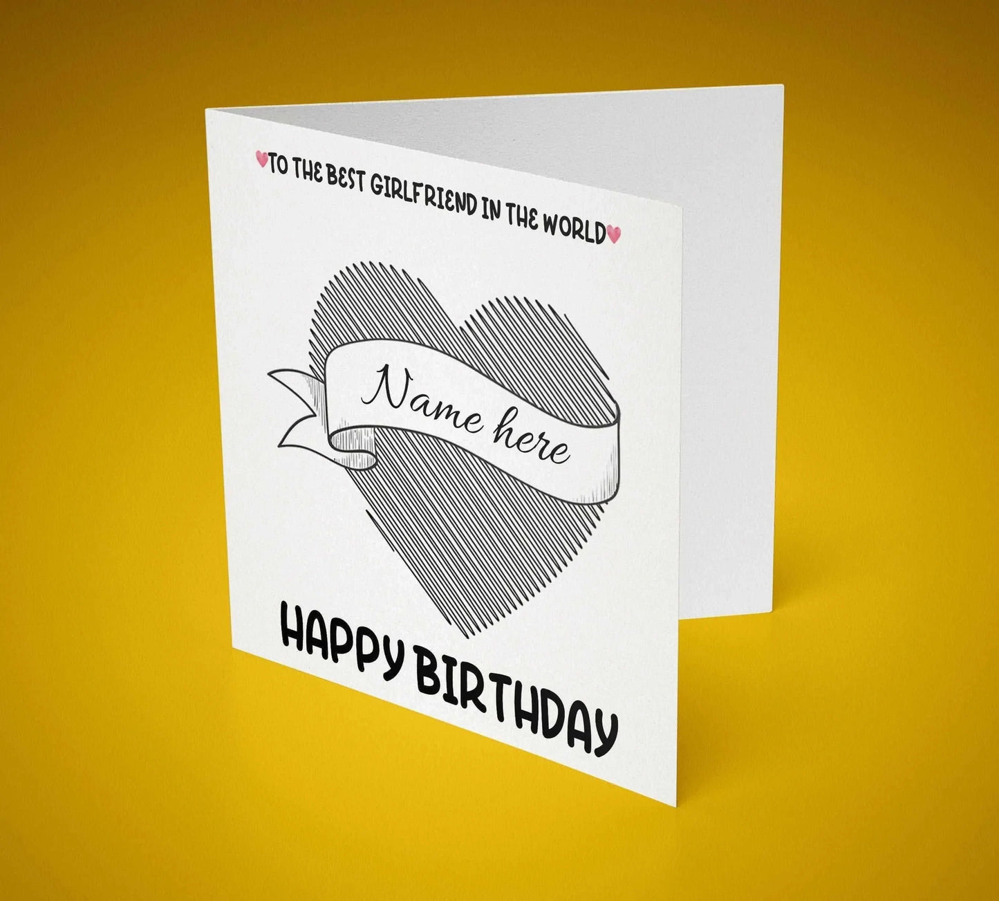 To The Best Girlfriend/Wife/Husband/Boyfriend Birthday Greeting Card 6x6 Inch (Personalised) - SquidPot