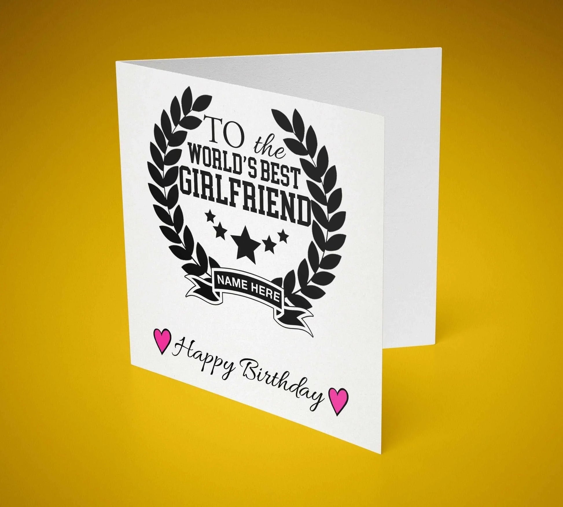 Worlds Best Girlfriend/Wife/Husband/Boyfriend Birthday Greeting Card 6x6 Inch (Personalised) - SquidPot