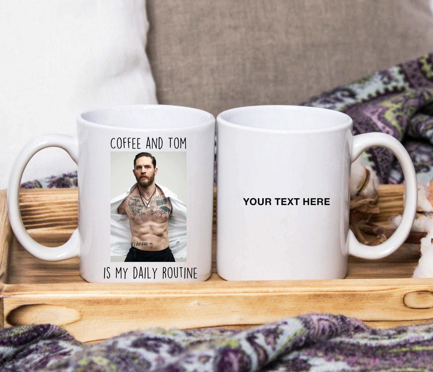 Kaffee und Tom ist meine tägliche Routine Tom Hardy Tasse (personalisiert)