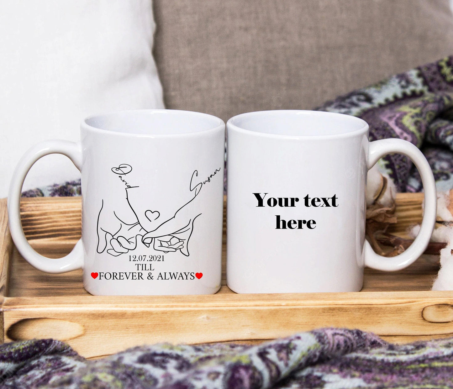 Couple Holding Hands Personalised Mug