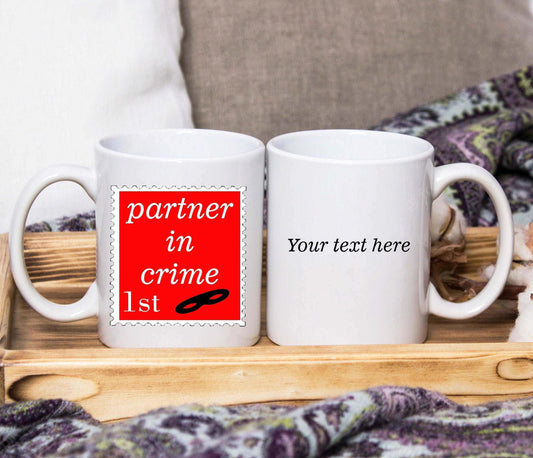 First Class Partner In Crime Mug (Personalised) - SquidPot