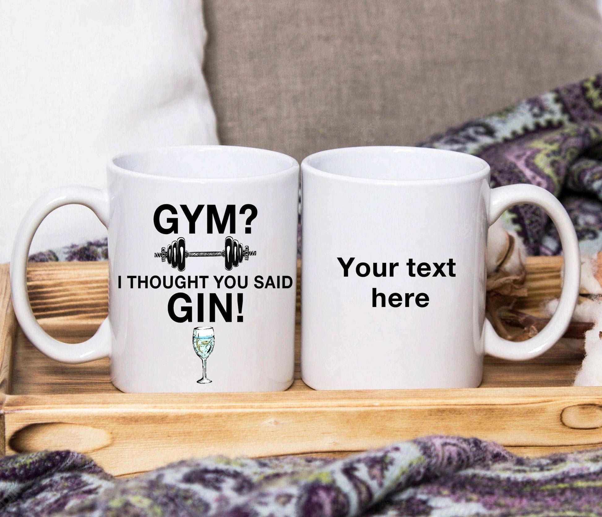 Gym? I thought you said gin! Mug (Personalised) - SquidPot