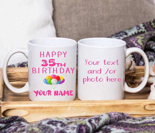 Happy *Age* * Name* Birthday Mug (Personalised) - SquidPot