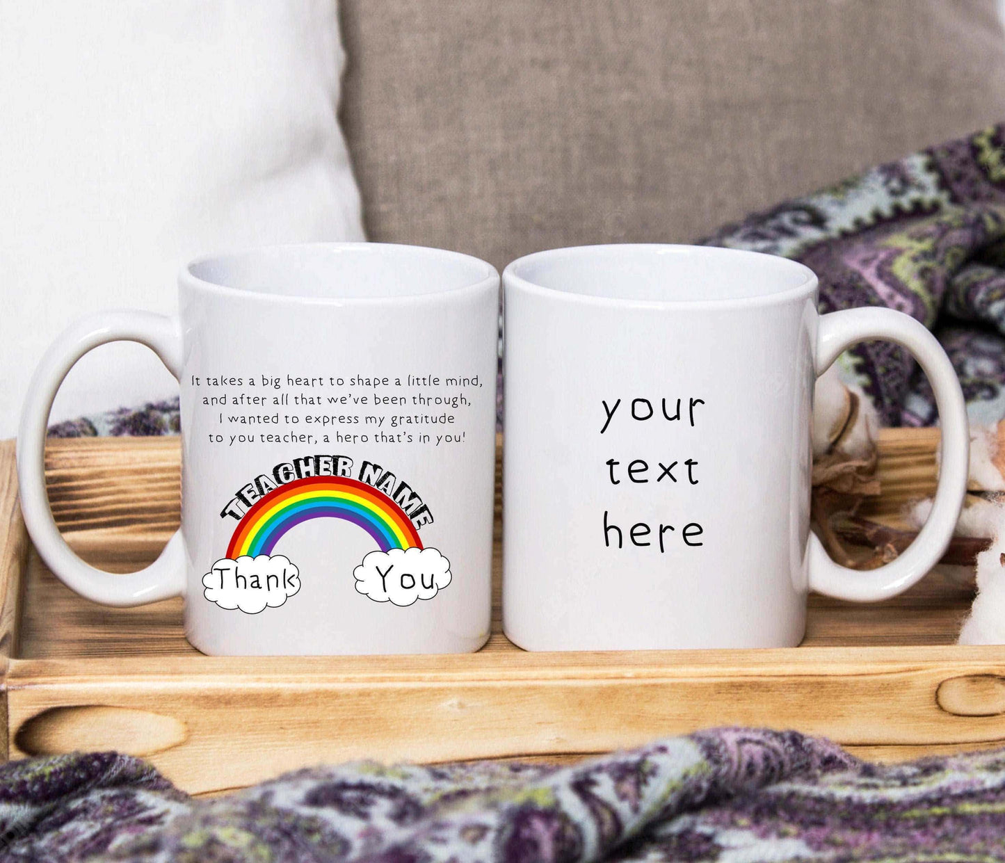 Thank You Teacher Rainbow Mug (Personalised) - SquidPot