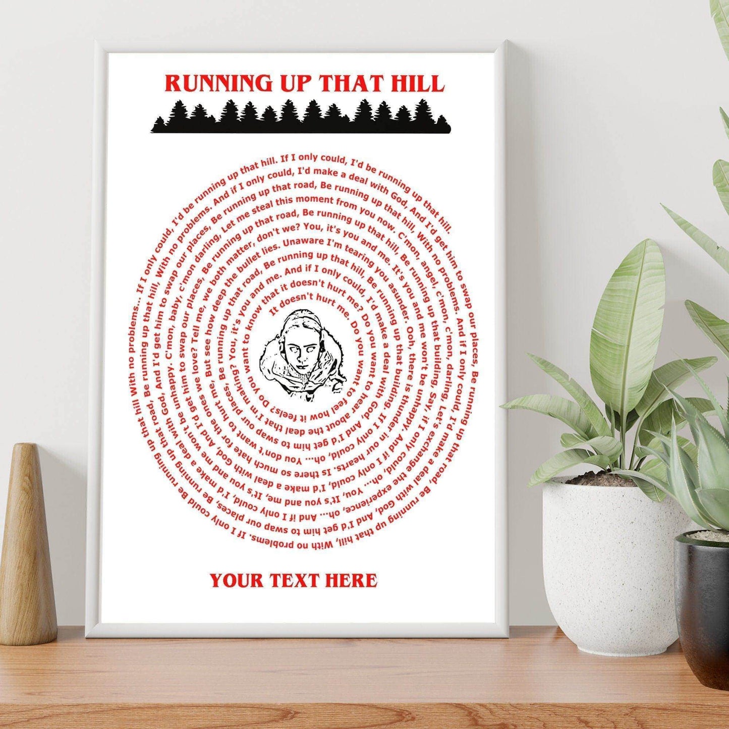 Running Up That Hill Spiral Lyrics With Max A4 Print - SquidPot