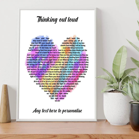 Thinking Out Loud Heart A4 PRINT ONLY (Personalised) - SquidPot